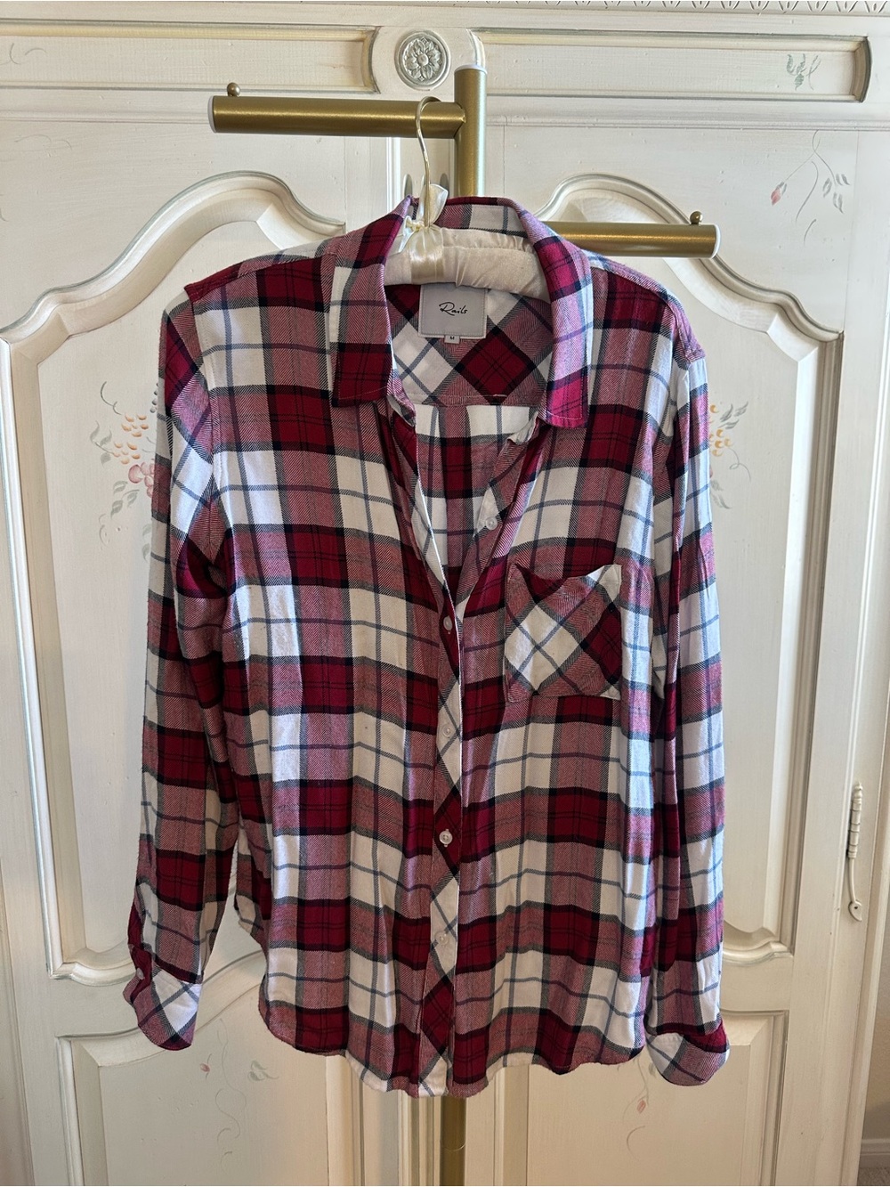 Rails Women’s Plaid Button-down Shirt in Berry Red